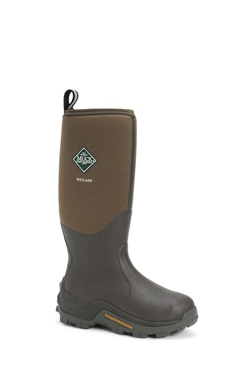 Muck Boots Brown Wetland Hi Patterned Wellington Boots