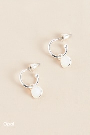 Gold/Silver Plated Sterling Silver Semi Precious Stone Hoop Earrings - Image 6 of 9