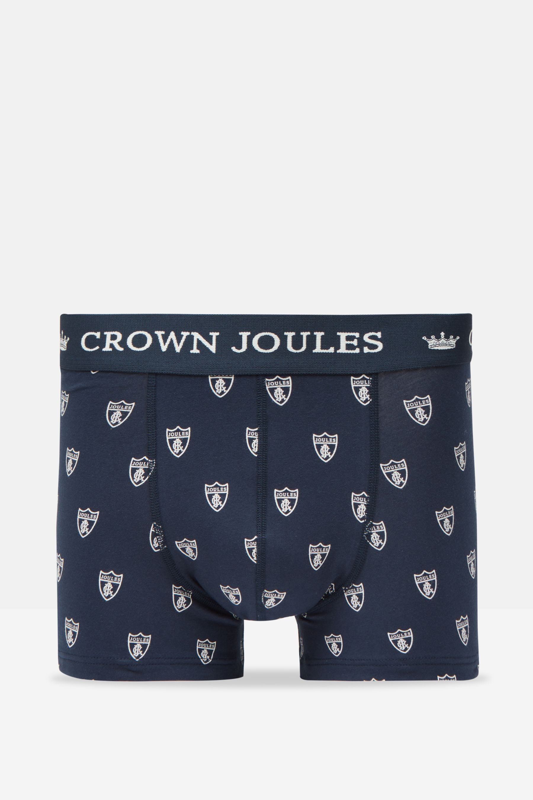 Buy Joules Crown Joules Navy White Crest Pack of Two Cotton Boxers from Next USA