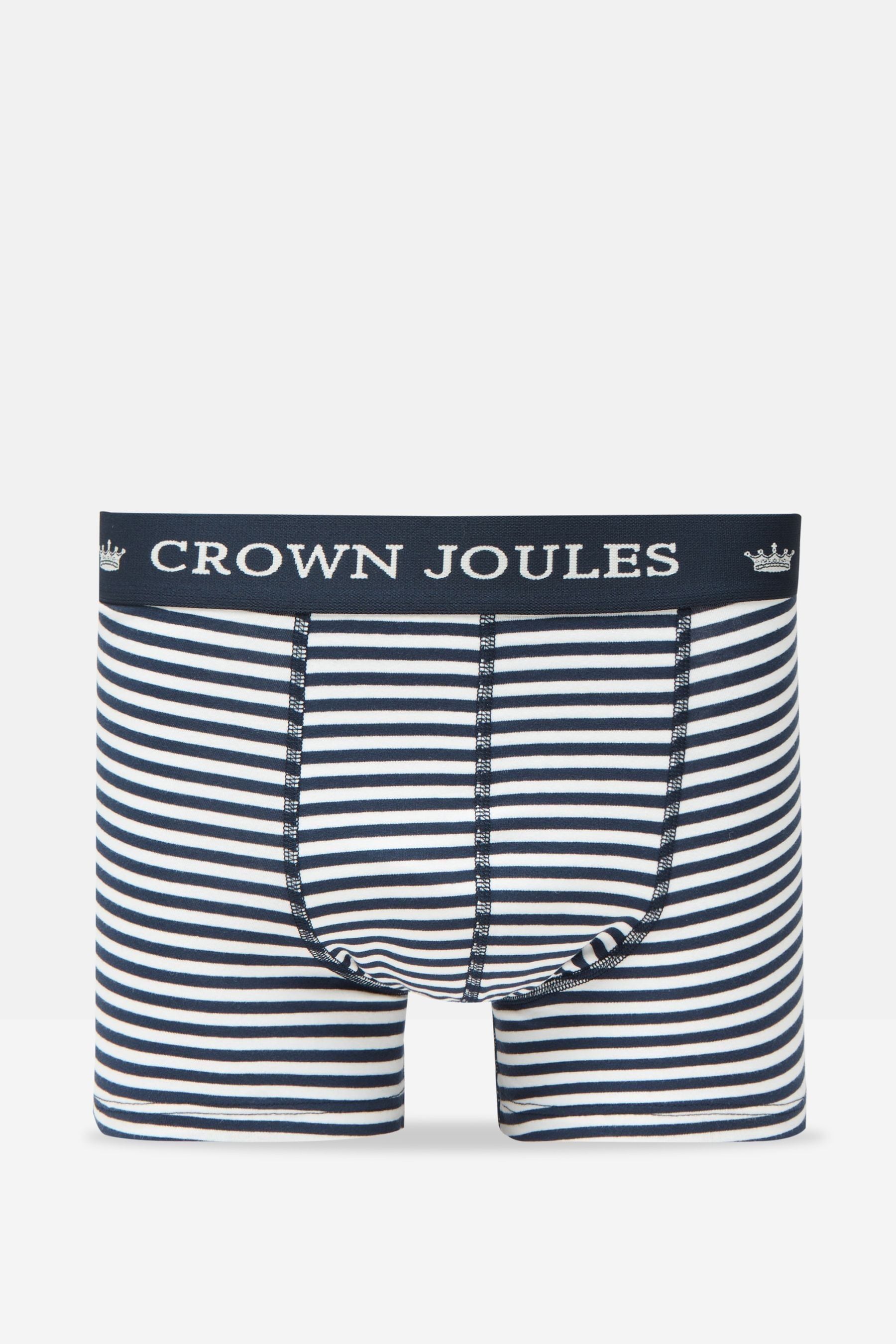 Buy Joules Crown Joules Navy White Crest Pack of Two Cotton Boxers from Next USA