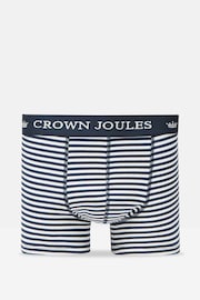 Joules Crown Navy & White Crest Cotton Boxer Briefs 2 Pack - Image 3 of 4