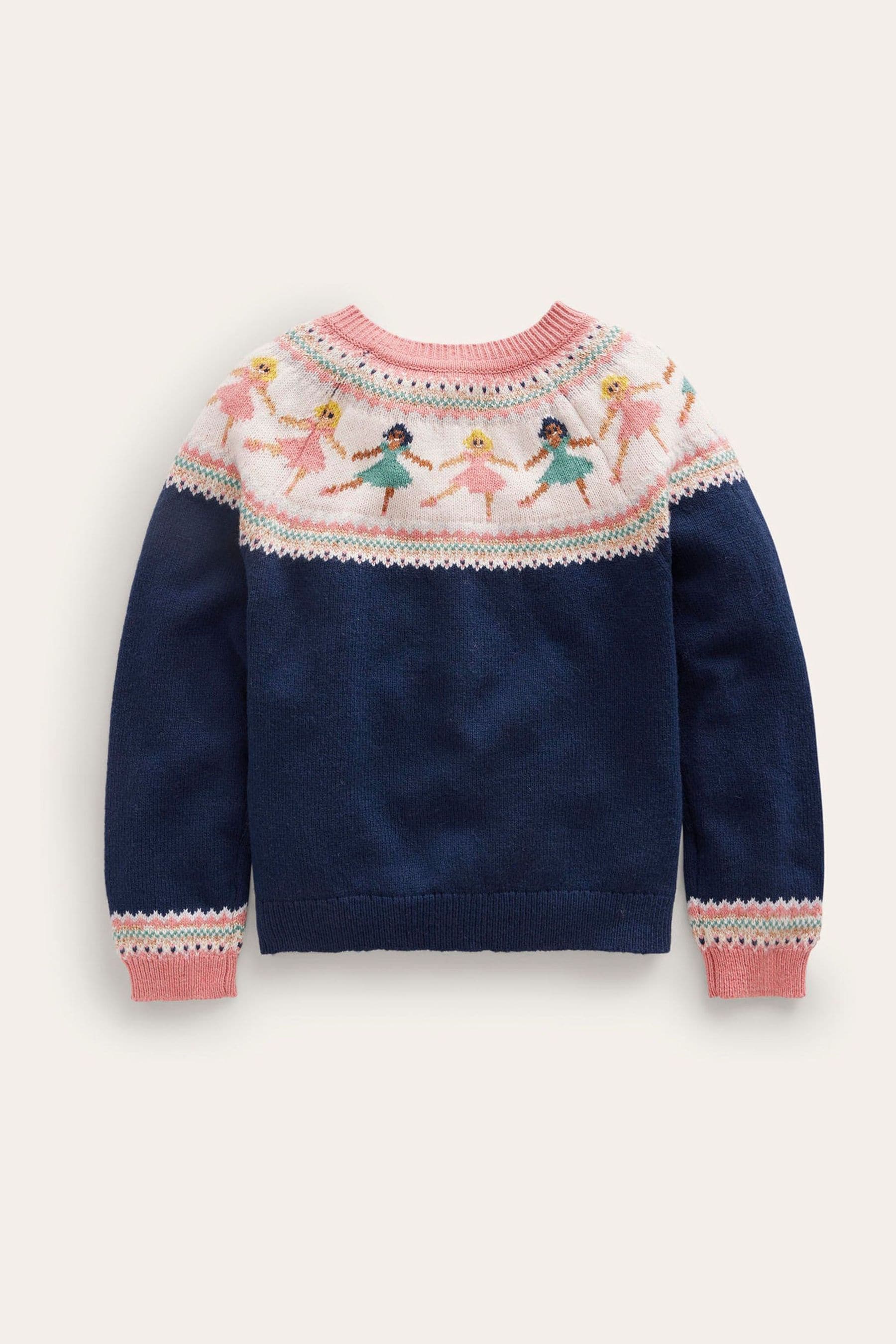 Buy Boden Blue Fun Fair Isle Christmas Cardigan from Next Denmark