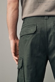 Green Straight Fit Cotton Stretch Cargo Trousers - Image 7 of 12