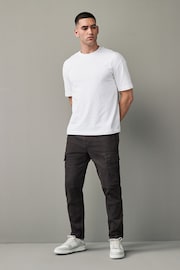 Brown Slim Fit Cotton Stretch Cargo Trousers - Image 2 of 12