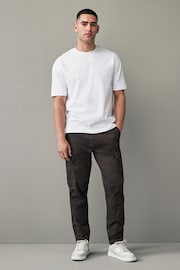 Brown Slim Fit Cotton Stretch Cargo Trousers - Image 3 of 12