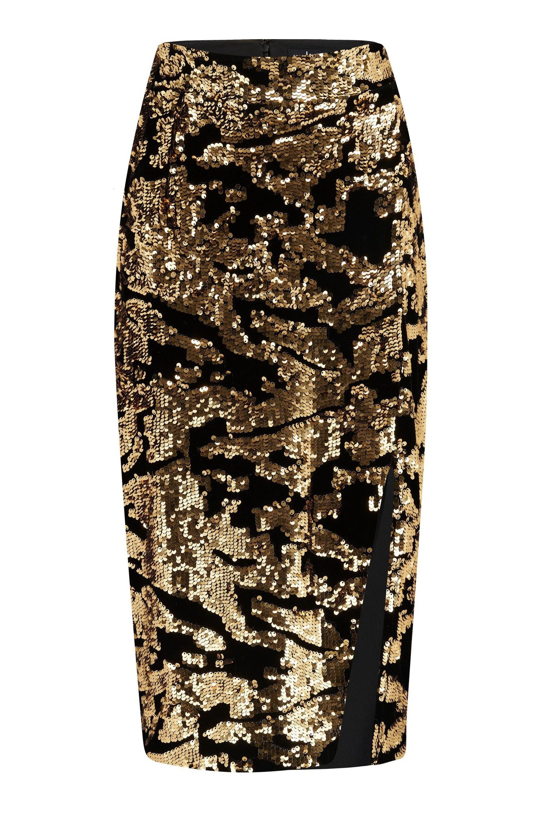 Silver sequin midi skirt displayschutz river island
