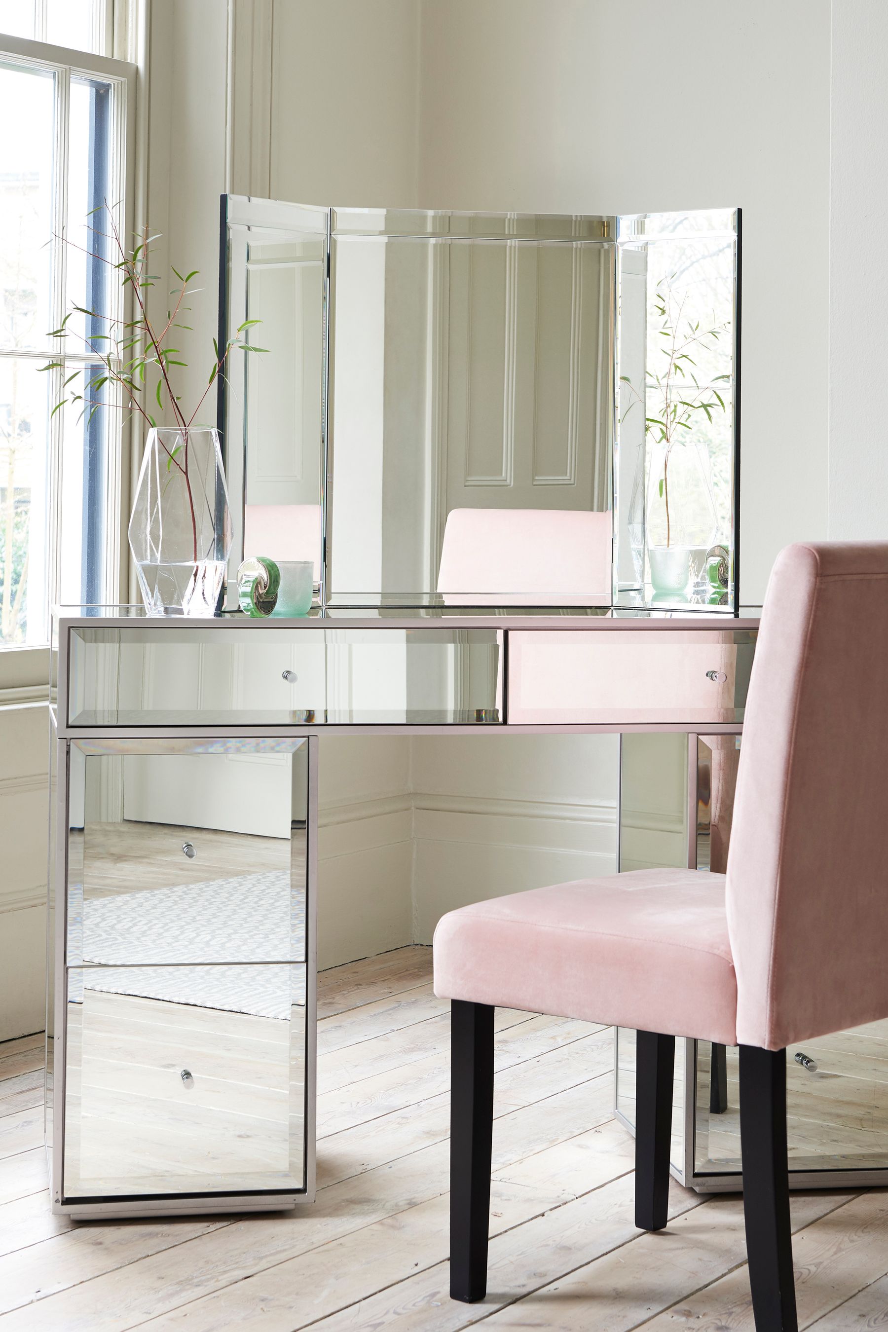 Buy Silver Sloane Bevelled Rectangular Dressing Table Mirror from the Next UK online shop
