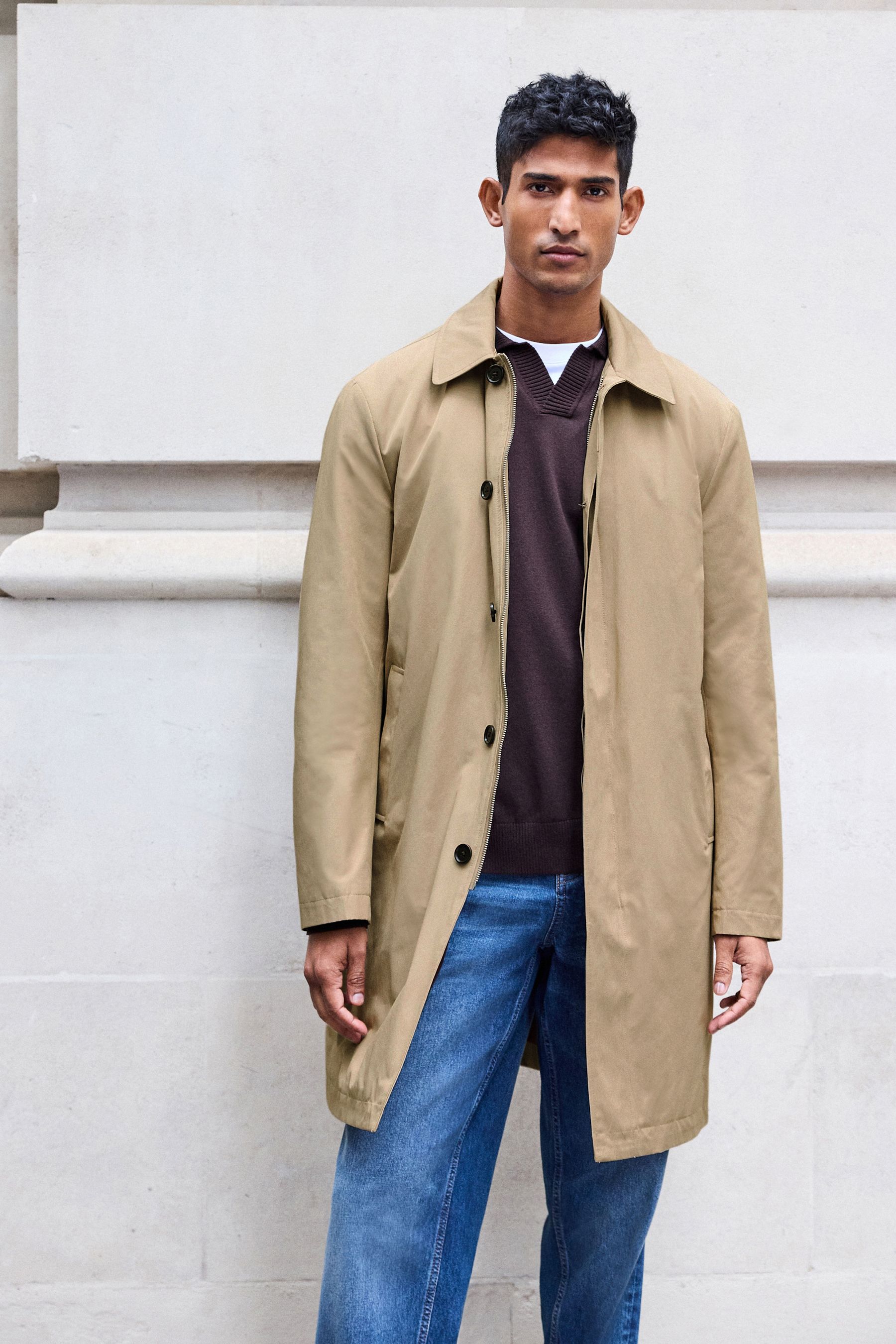 Mens padded trench coat deals