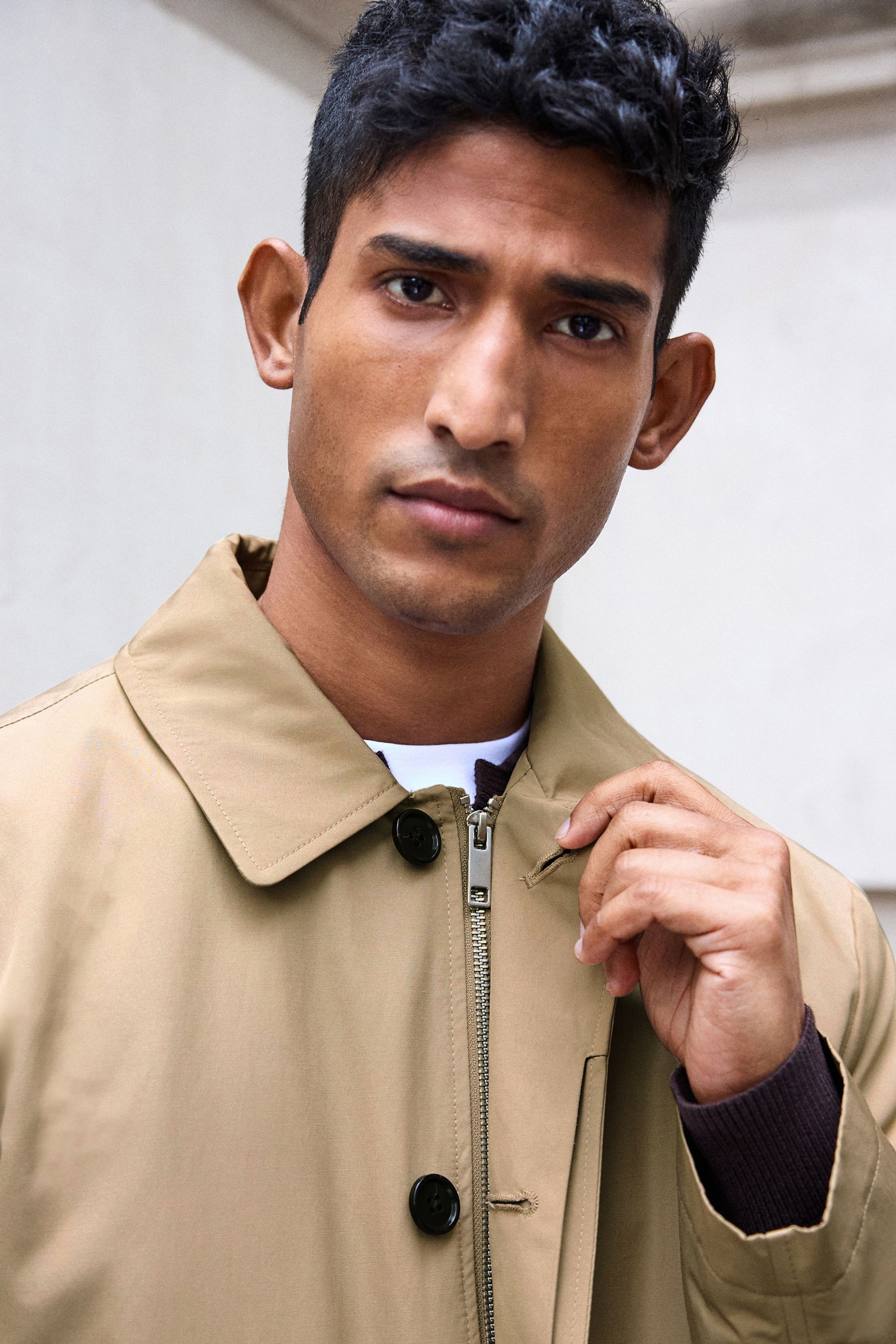 Buy Neutral Brown Shower Resistant Padded Trench Coat from the Next UK online shop