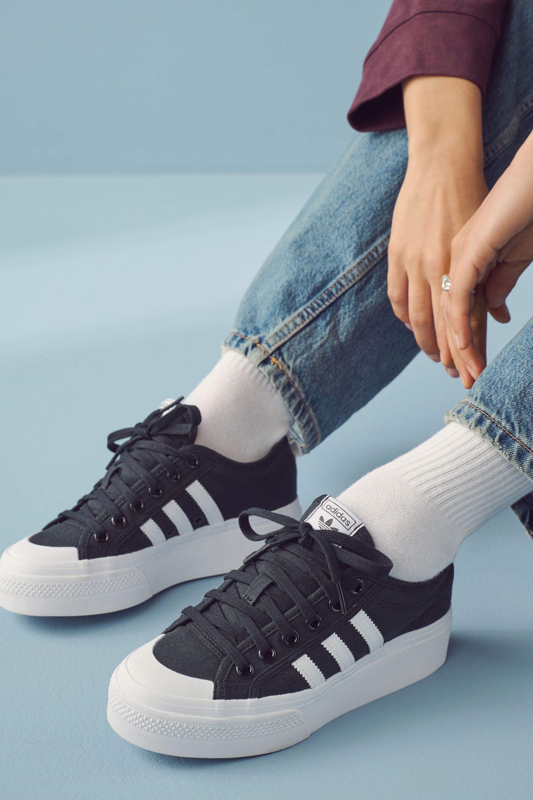 adidas Originals Black Nizza Platform Trainers