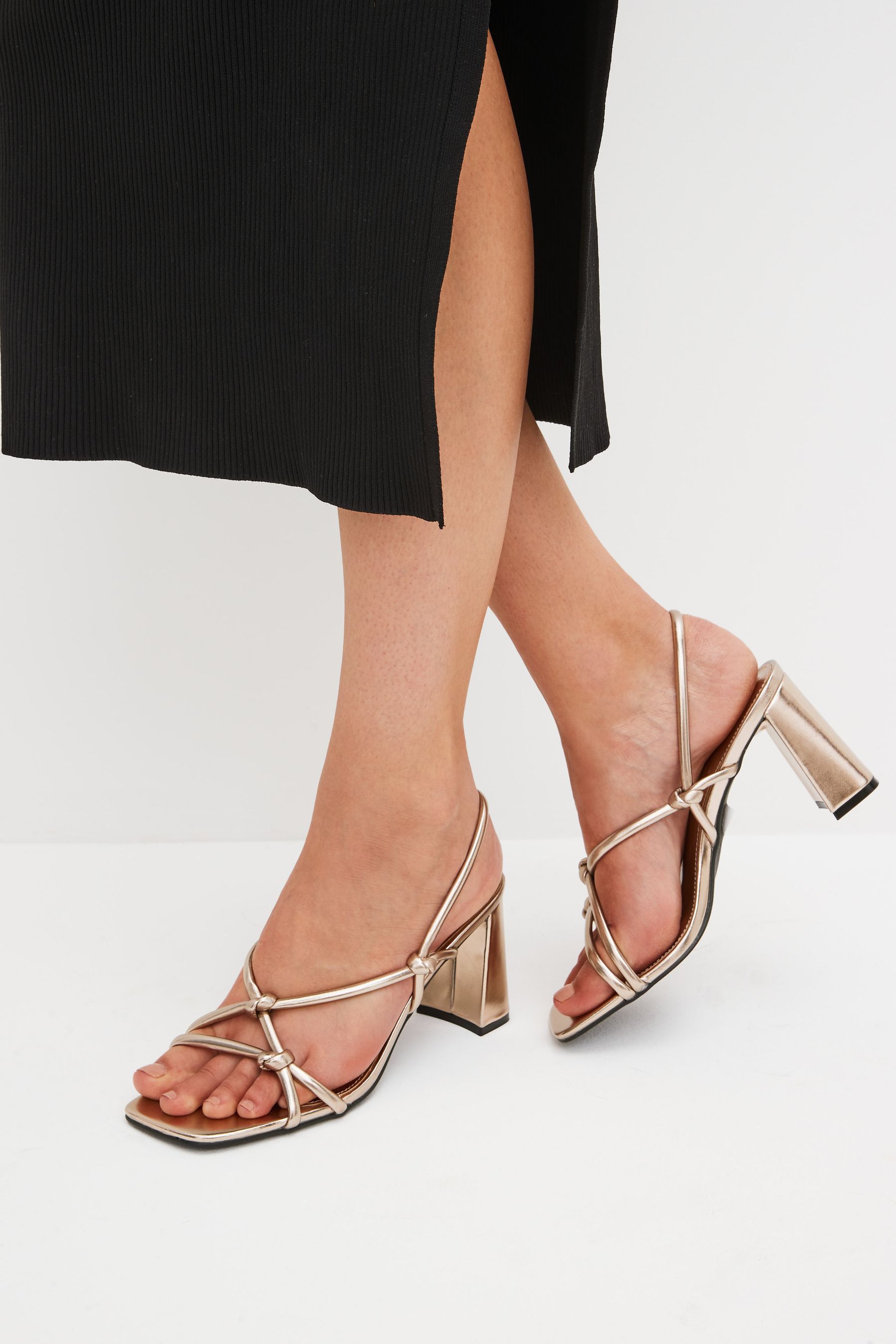 Knotted block heel sandals new arrivals