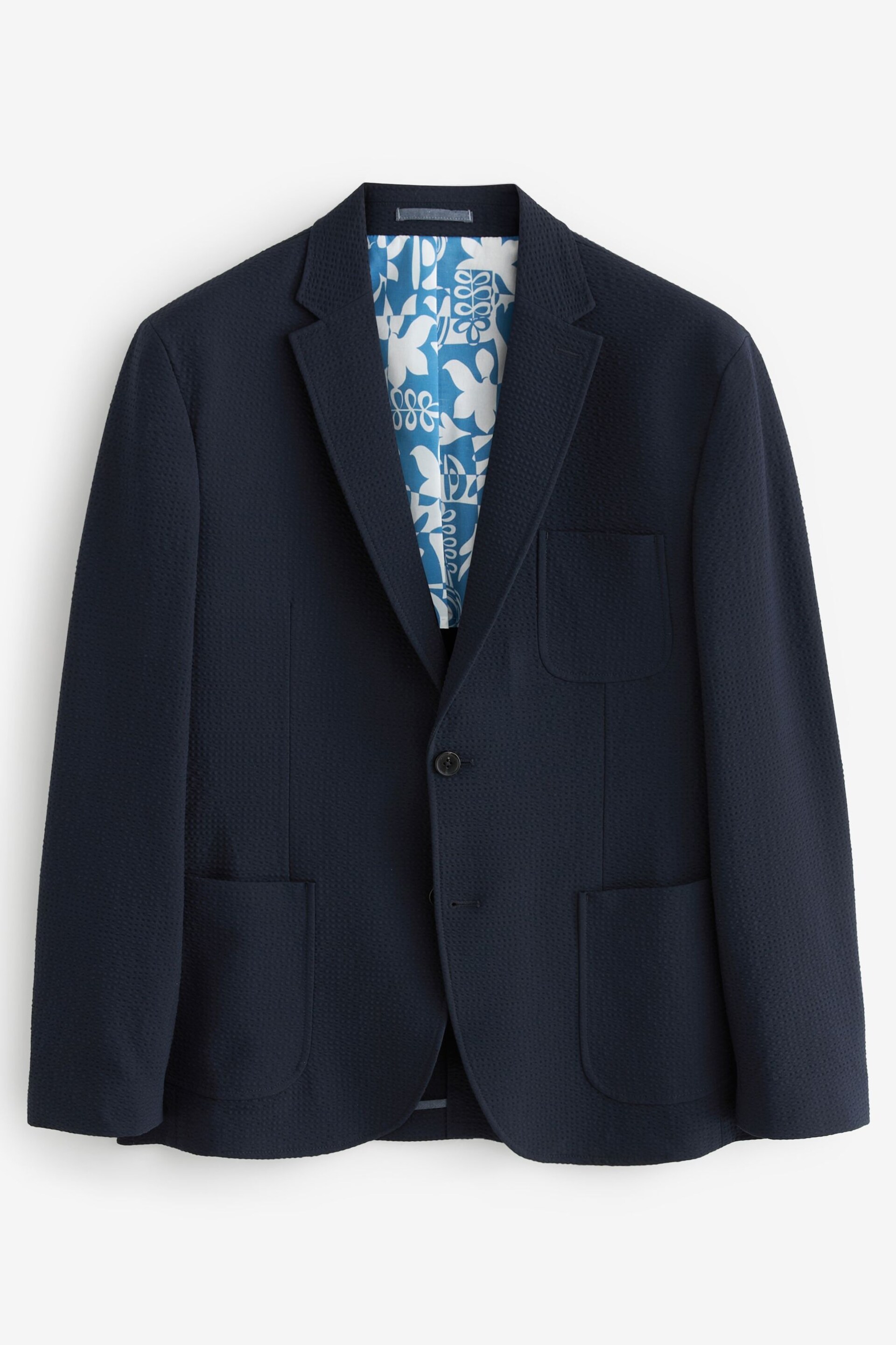 Navy Seersucker Suit: Jacket - Image 7 of 11