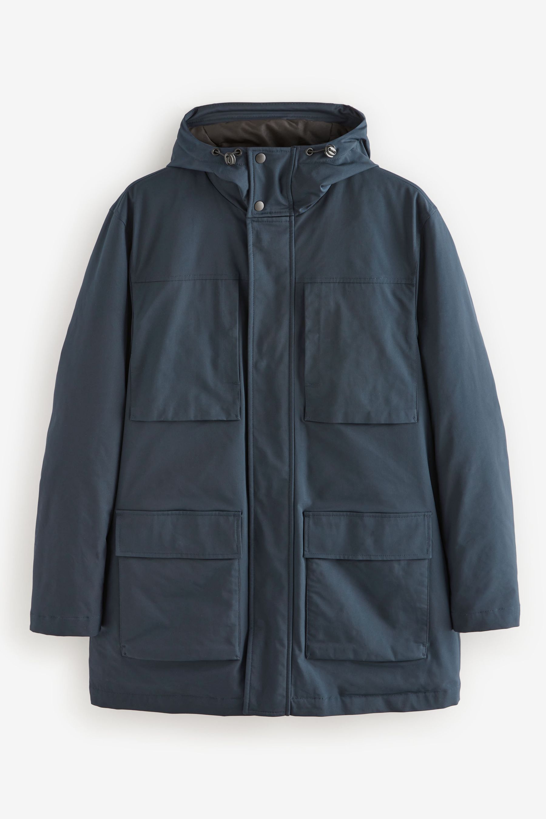 Buy Navy Blue Shower Resistant Padded 4 Pocket Parka Coat from the Next UK online shop