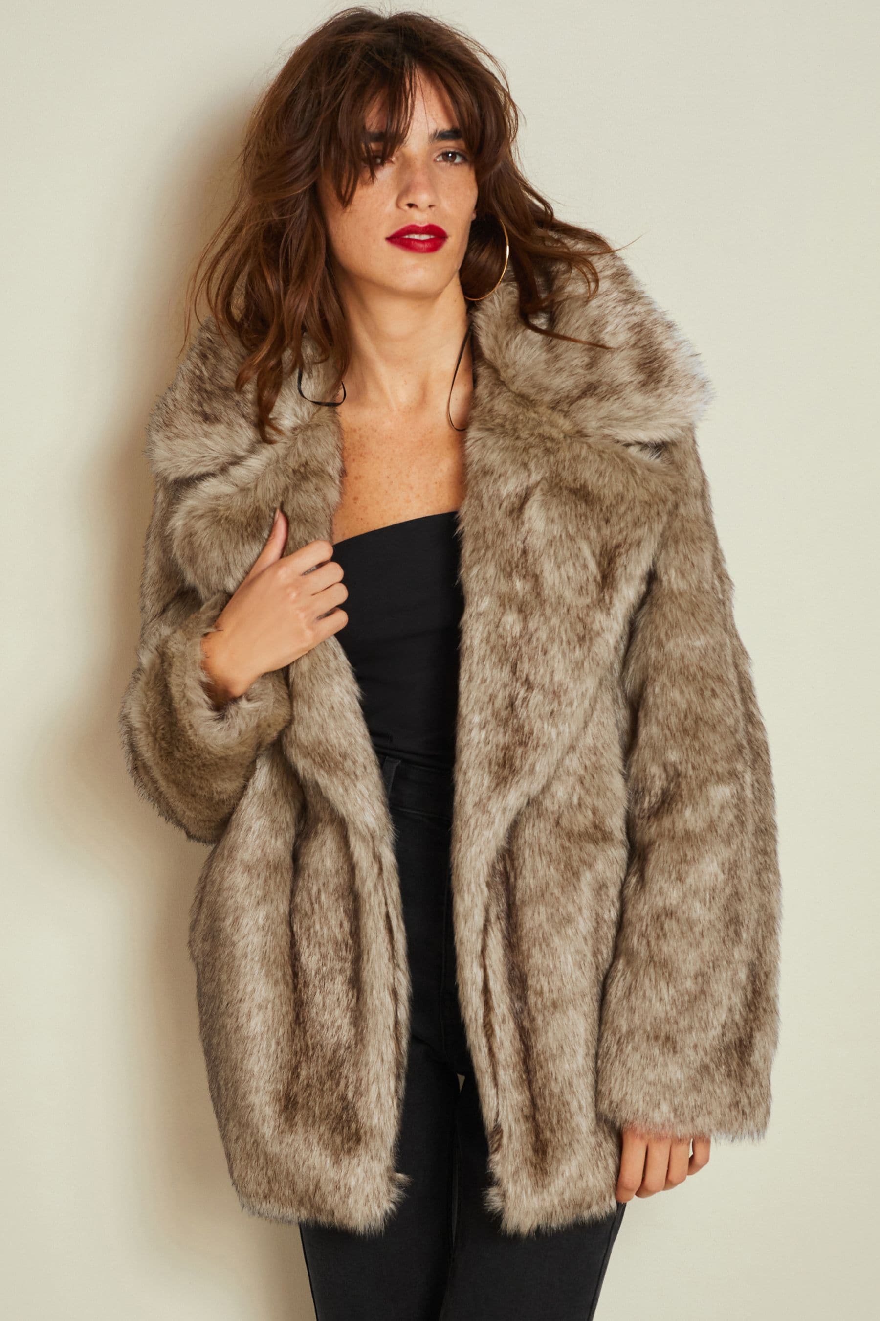 Buy Brown Faux Fur Jacket from Next Luxembourg