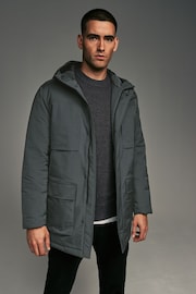 Charcoal Grey Shower Resistant Padded 4 Pocket Coat - Image 1 of 11