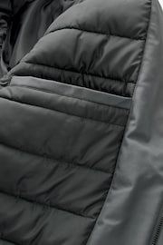 Charcoal Grey Shower Resistant Padded 4 Pocket Parka Coat - Image 15 of 18