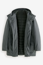 Charcoal Grey Shower Resistant Padded 4 Pocket Coat - Image 7 of 11