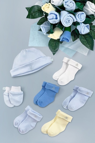 Babyblooms Blue Welcome Posy With Snuggle Wrap Gift Set