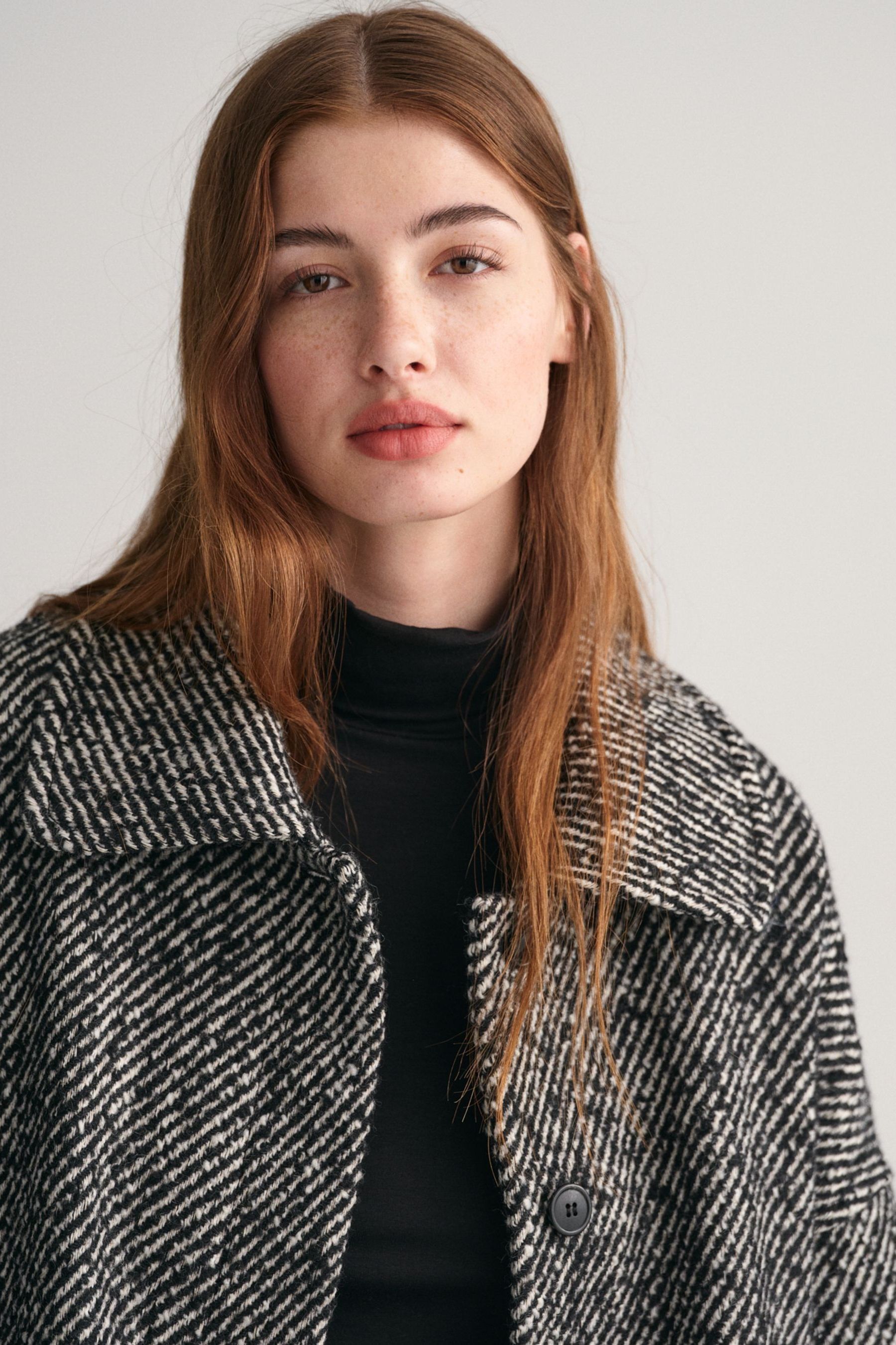 Buy GANT Grey Pattern Cropped Wool Jacket from Next Luxembourg