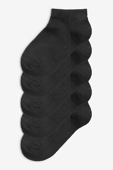 Black 5 Pack Cotton Rich Trainer Socks