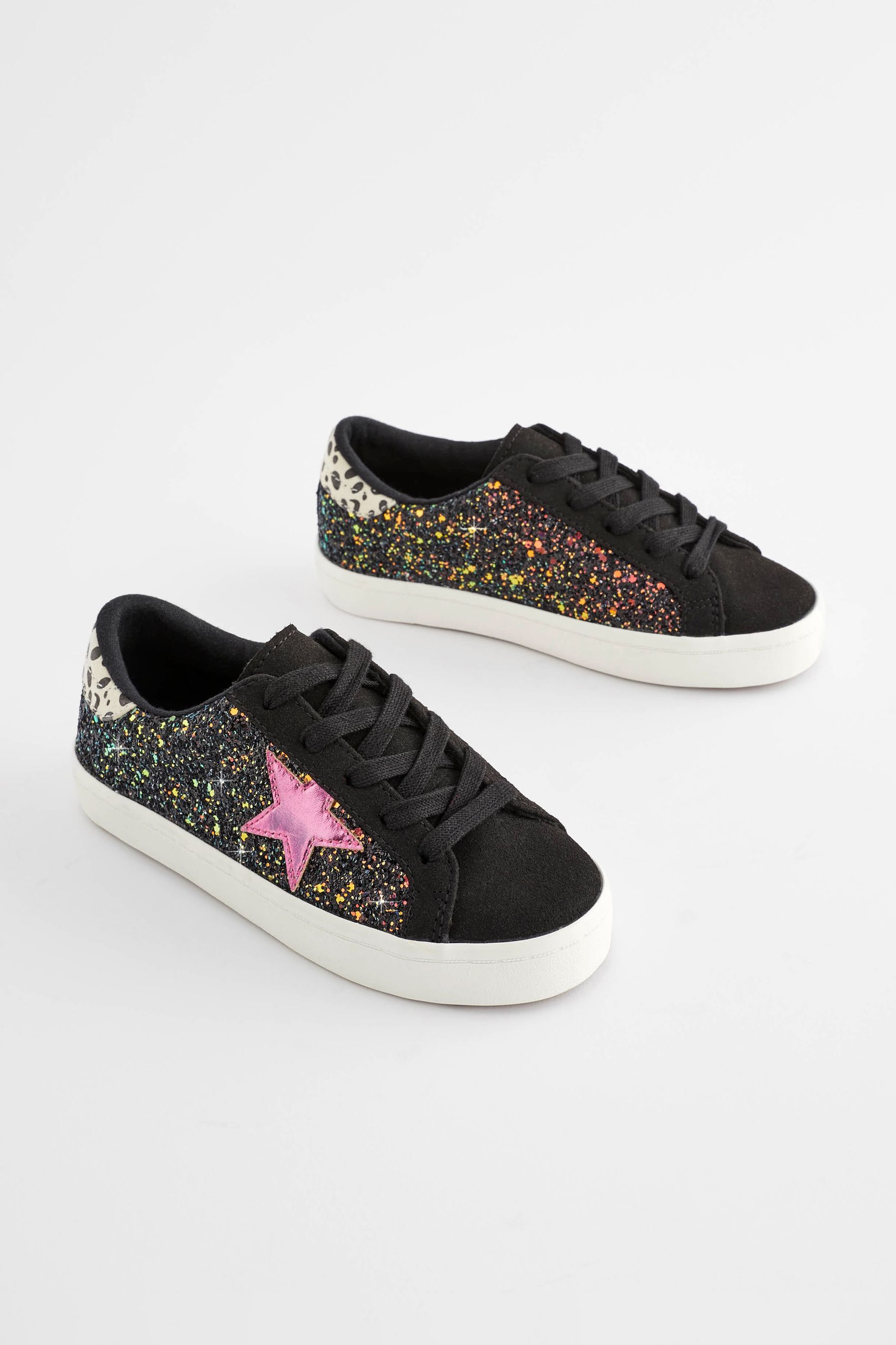 Skechers street glitter star leather trainer deals