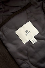 Brown Zip Through Padded Shacket with Wool - Image 8 of 9