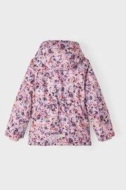 Name It Pink Zip Up Printed Raincoat - Image 3 of 6