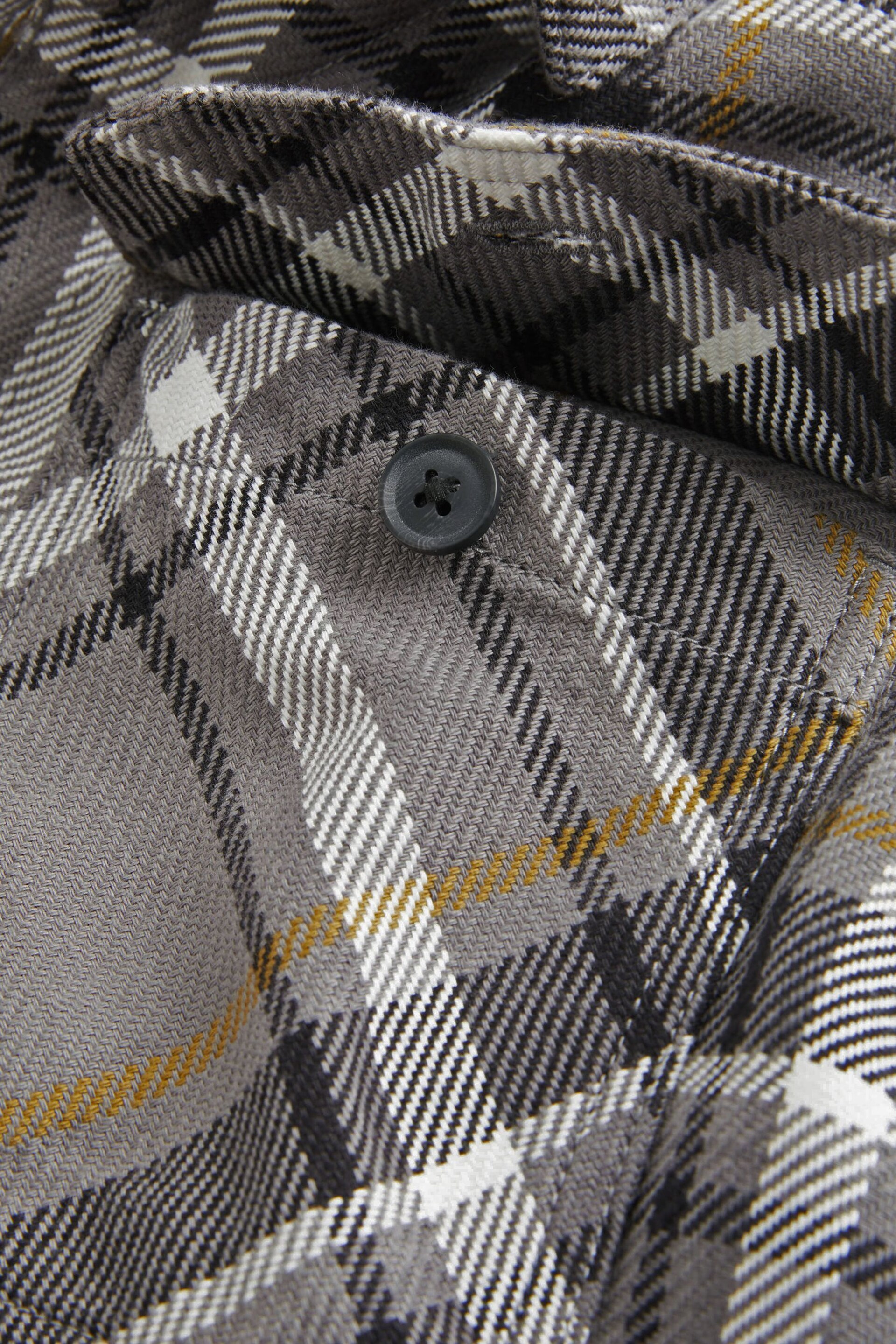 Grey Borg Lined Check Shacket with Hood - Image 9 of 9