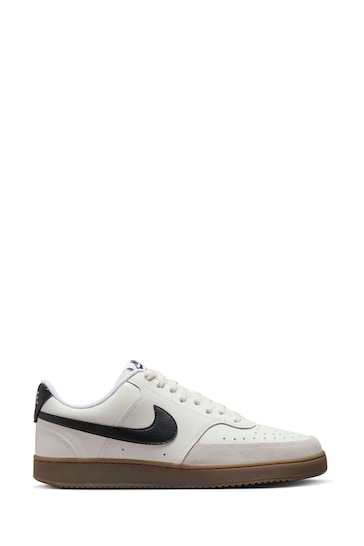 Nike Brown/White Court Vision Low Trainers