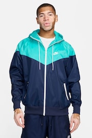 Nike Blue Sportswear Windrunner Hooded Jacket - Image 1 of 7