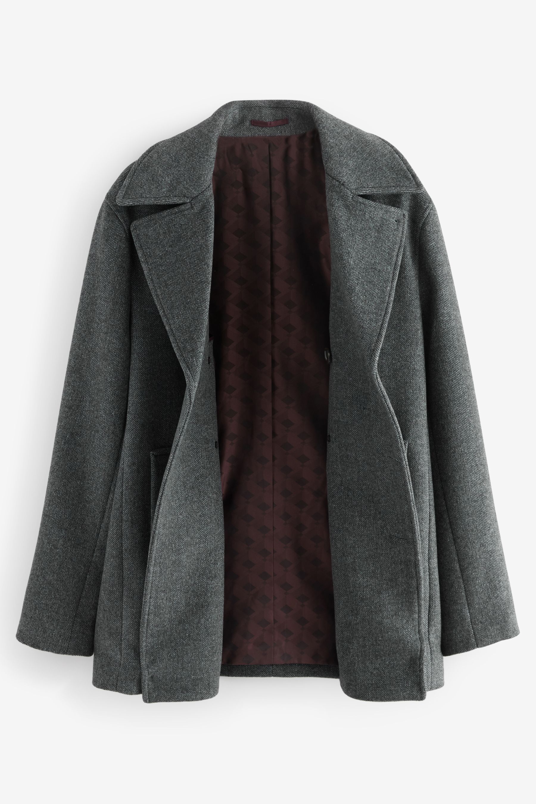 Charcoal grey pea coat deals