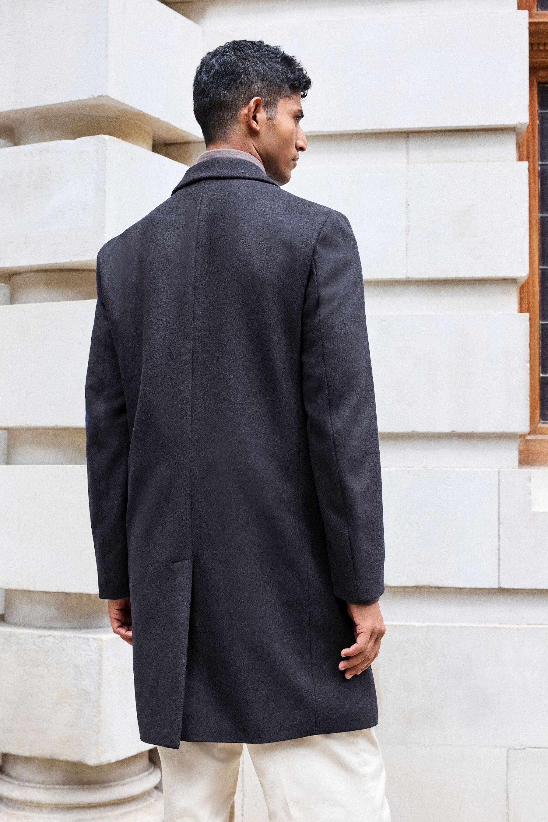 Blue suit overcoat deals