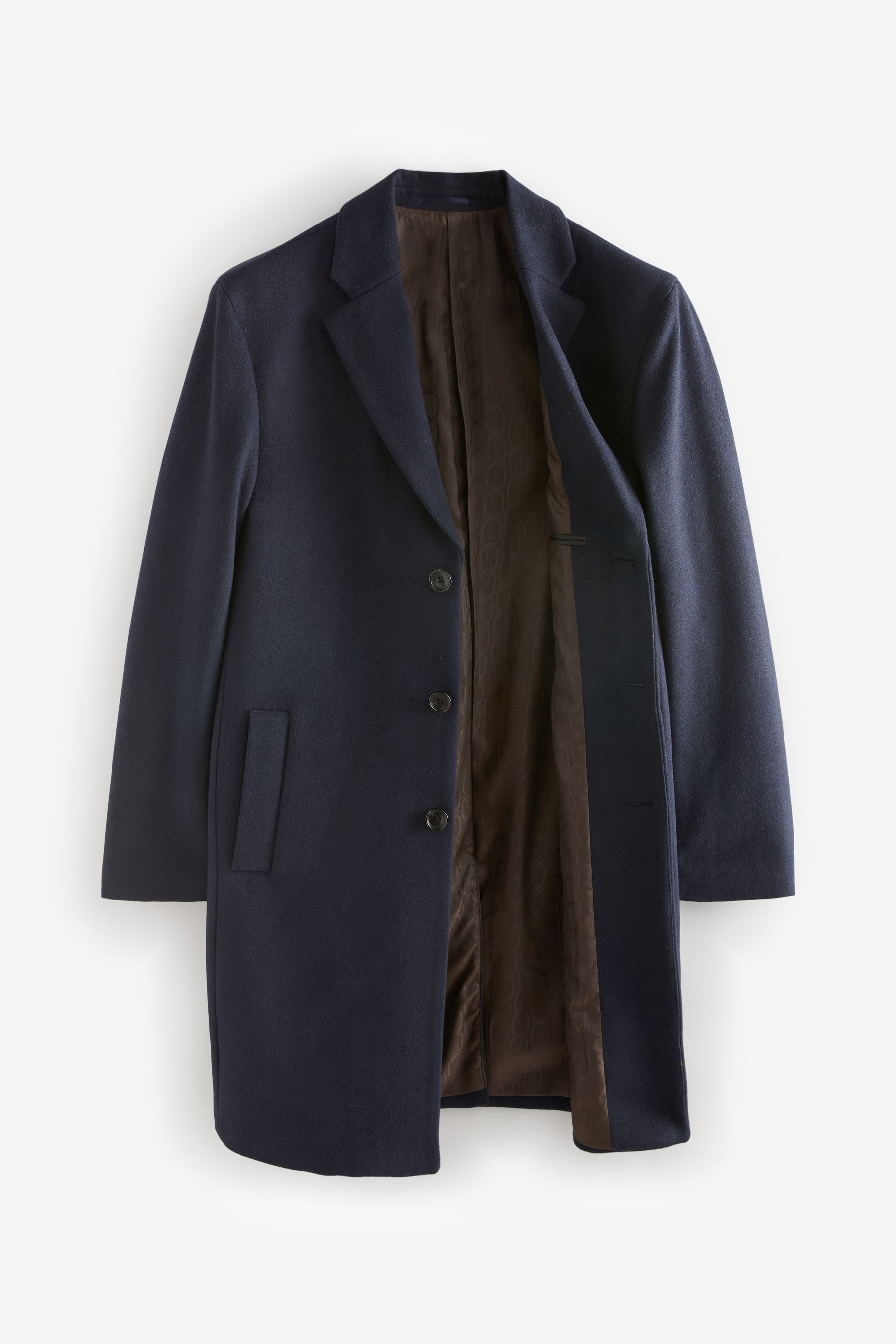 Buy Blue Navy Epsom Overcoat with Wool from the Next UK online shop