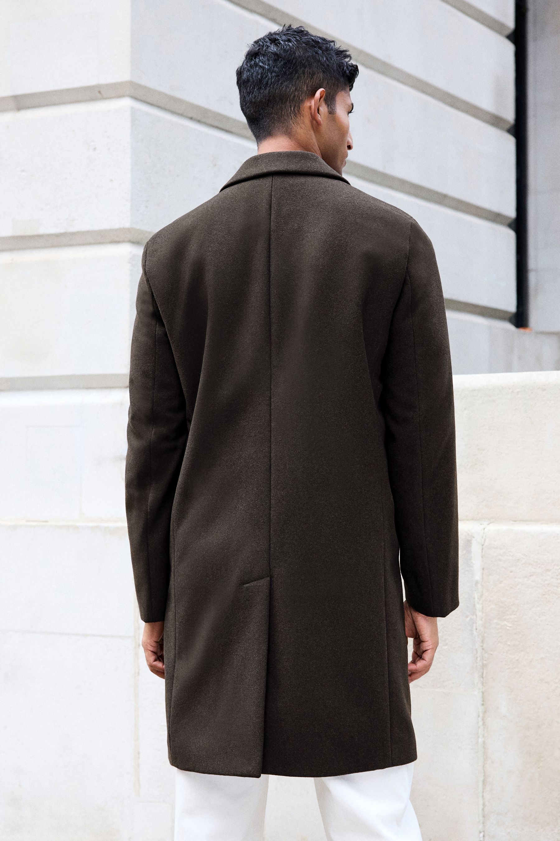 Buy Brown Epsom Overcoat with Wool from Next United Arab Emirates