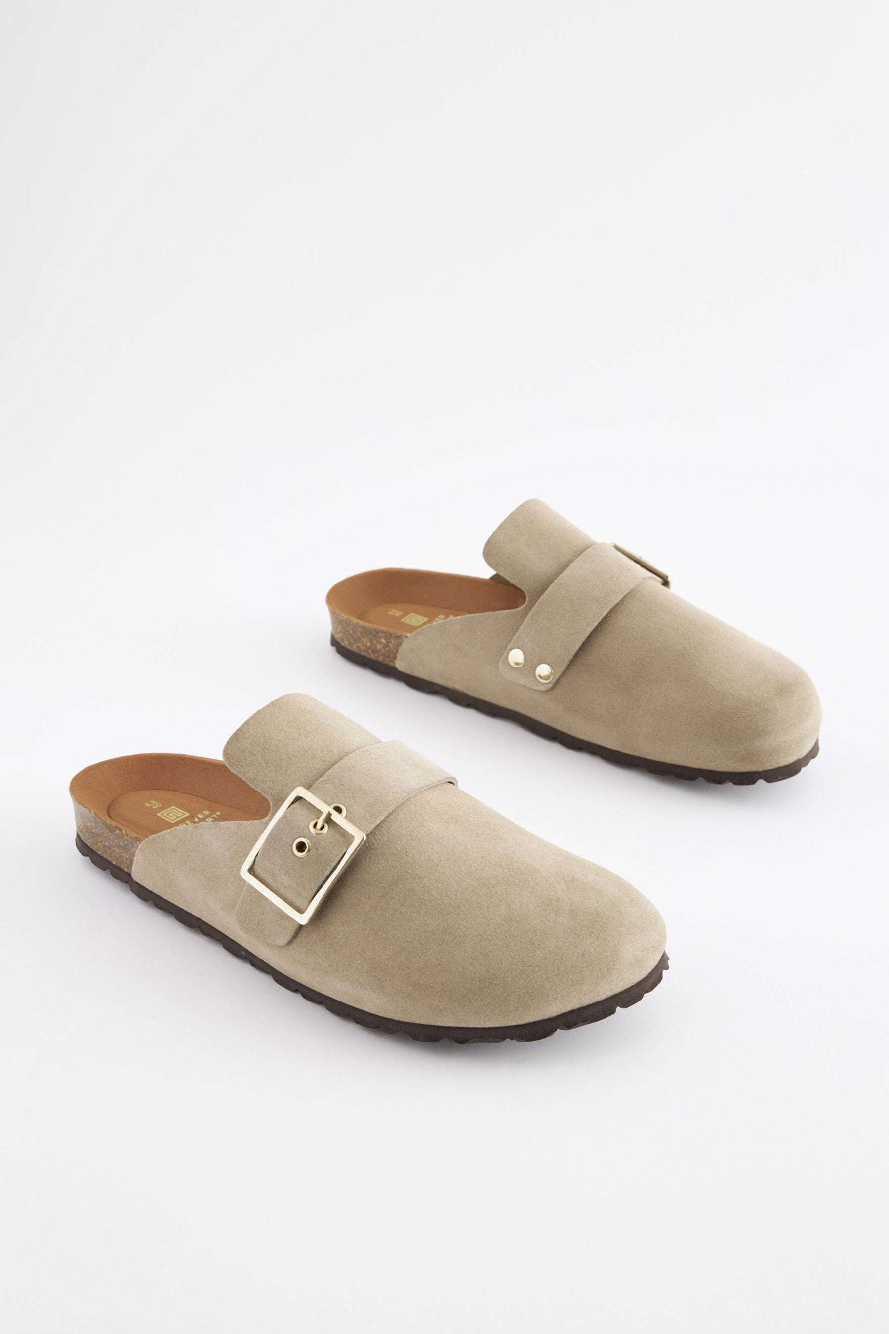 Buy Mink Brown Forever Comfort Suede Footbed Clogs from the Next