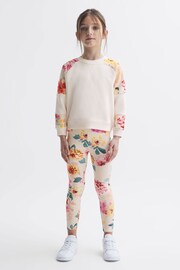 Reiss Pink Essie Senior Floral Print Leggings - Image 1 of 6