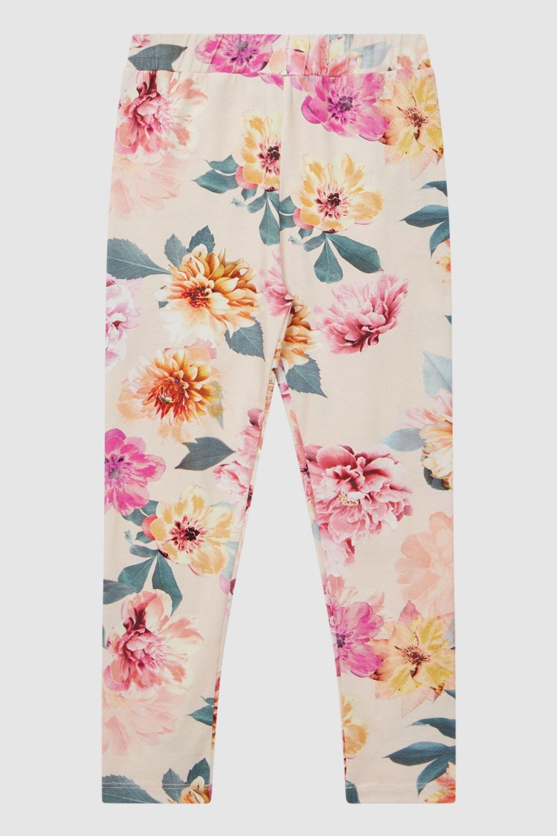 Reiss Pink Essie Senior Floral Print Leggings - Image 2 of 6