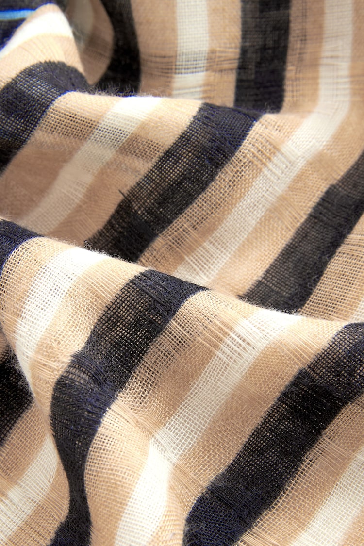 Blue / Neutral Stripe Lightweight Scarf - Image 2 of 3