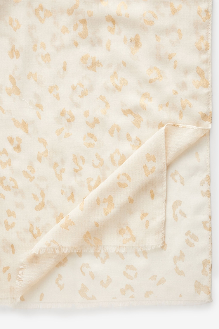 Cream/Foil Animal Lightweight Scarf - Image 5 of 5