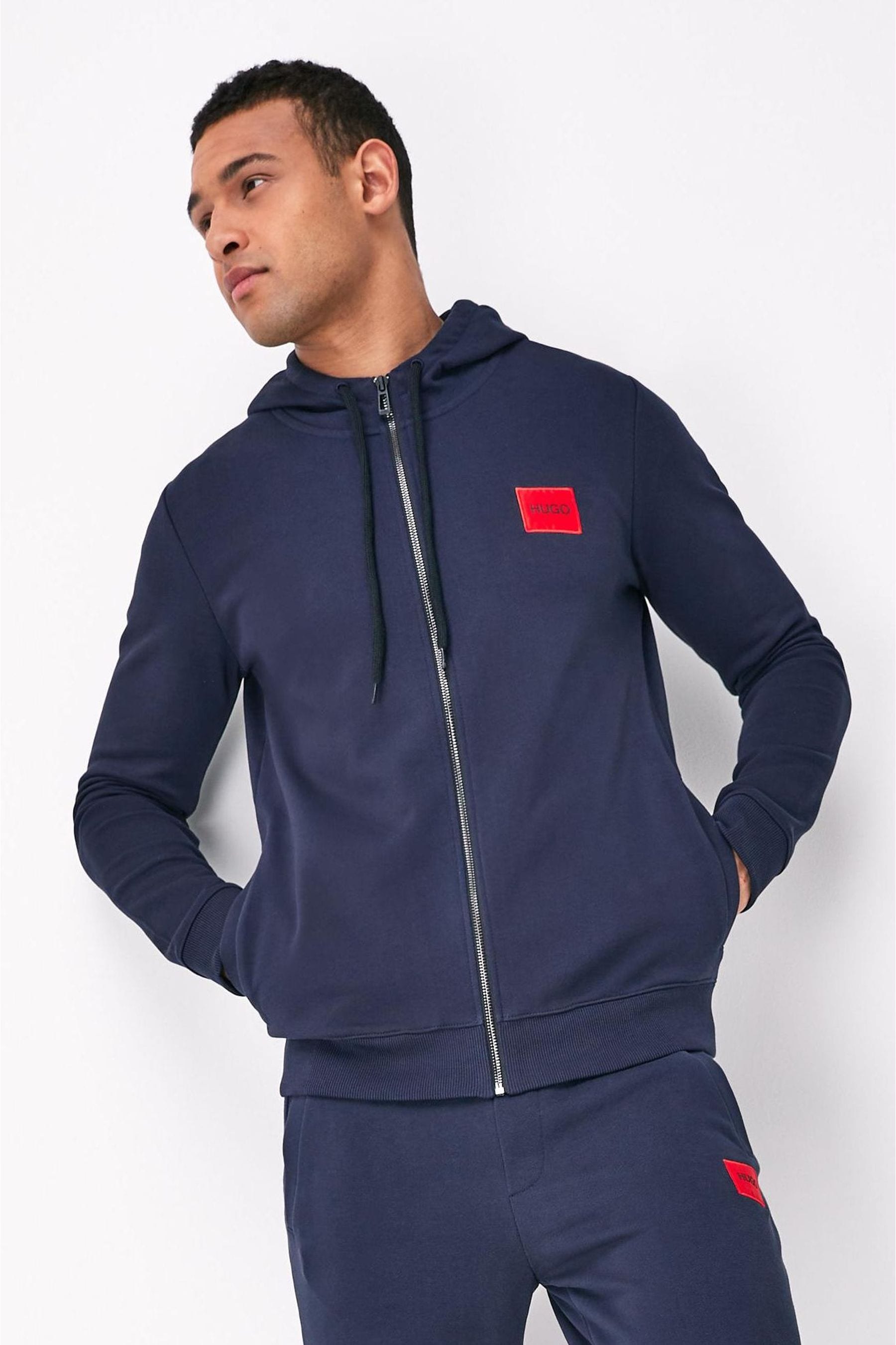 Buy HUGO Box Logo Tracksuit Zip Through Hoodie from the Next UK