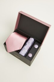 Light Pink Tie, Pocket Square and Cufflinks Gift Box Set - Image 1 of 4