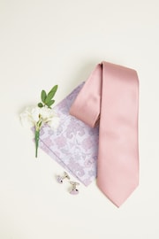 Light Pink Tie, Pocket Square and Cufflinks Gift Box Set - Image 2 of 4