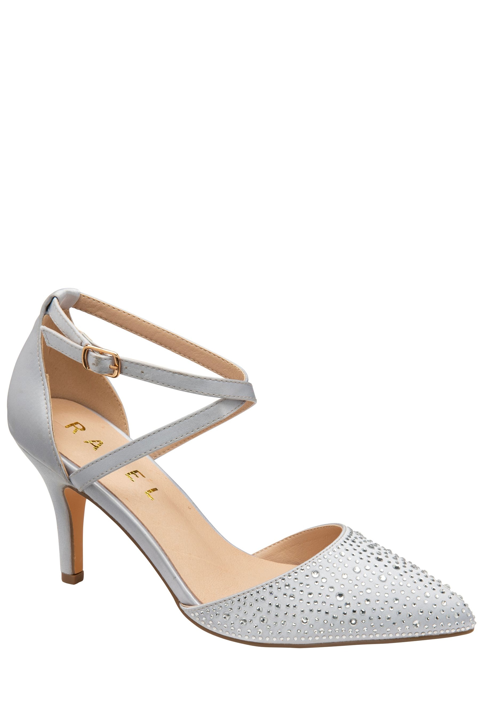 Ravel Silver Strappy Diamante Court Shoes - Image 1 of 4