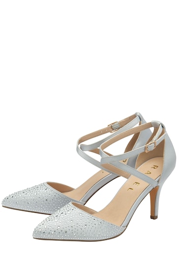Ravel Silver Strappy Diamante Court Shoes