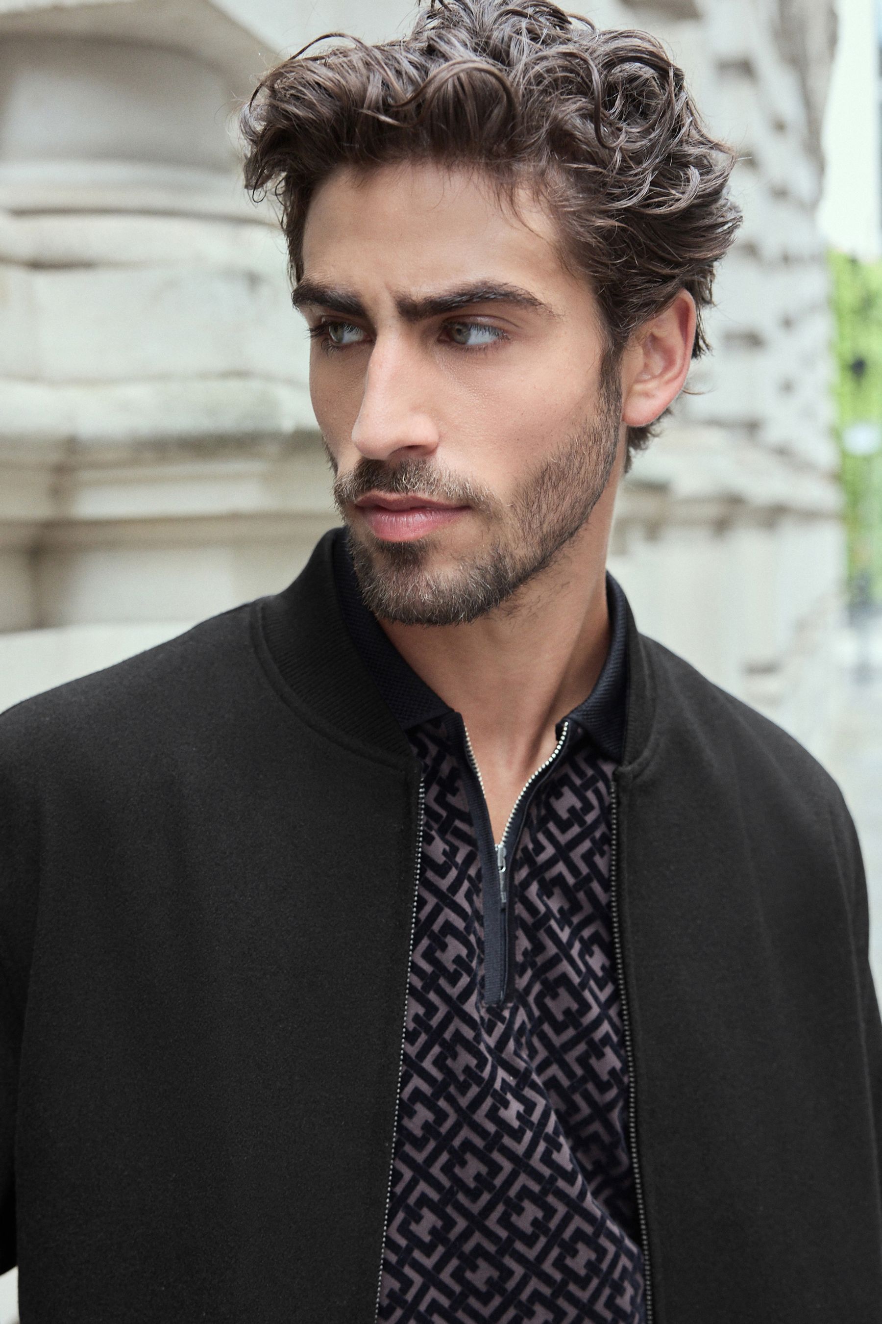 Buy Black Wool Blend Bomber Jacket from Next Ireland