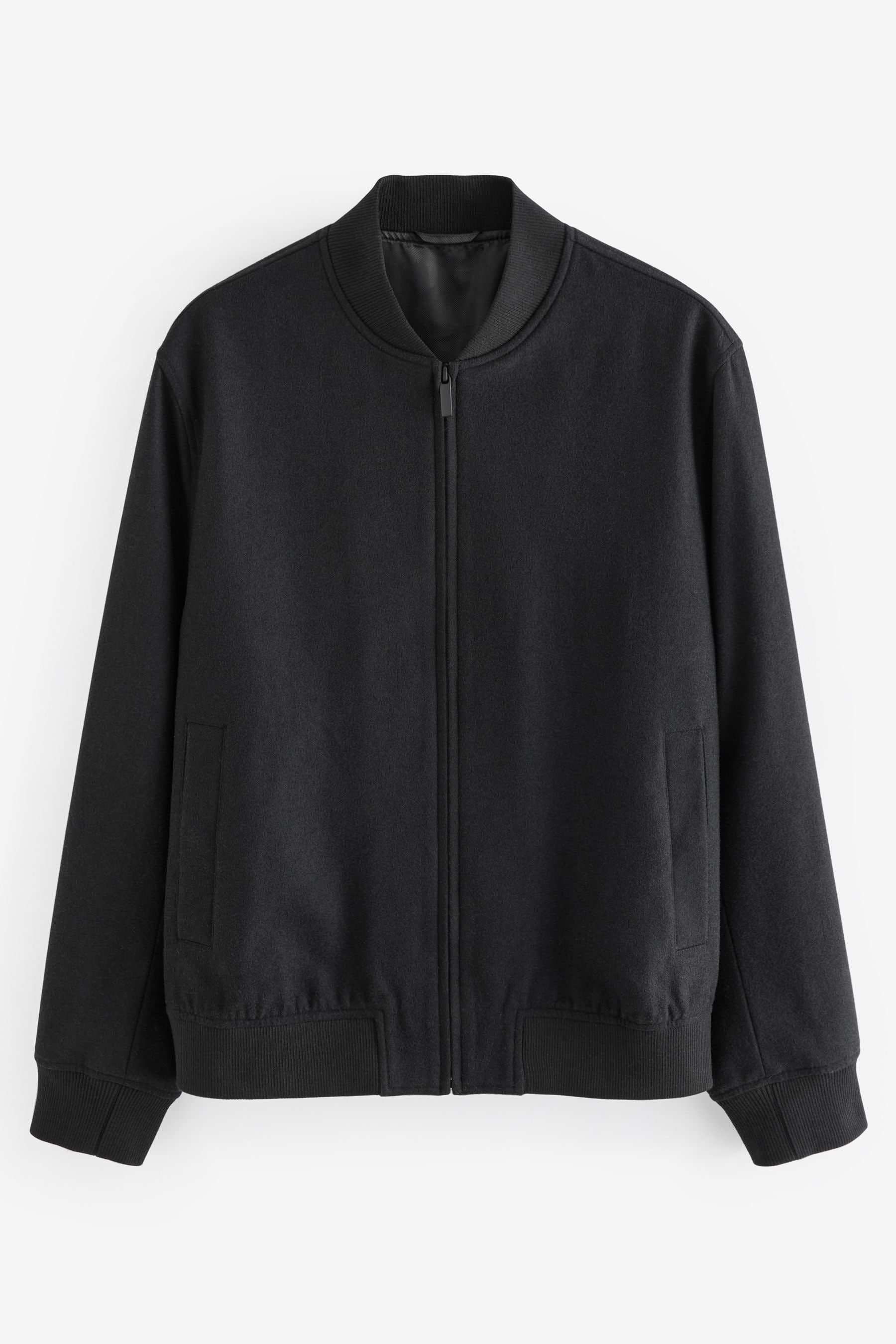 Black wool bomber jacket on sale