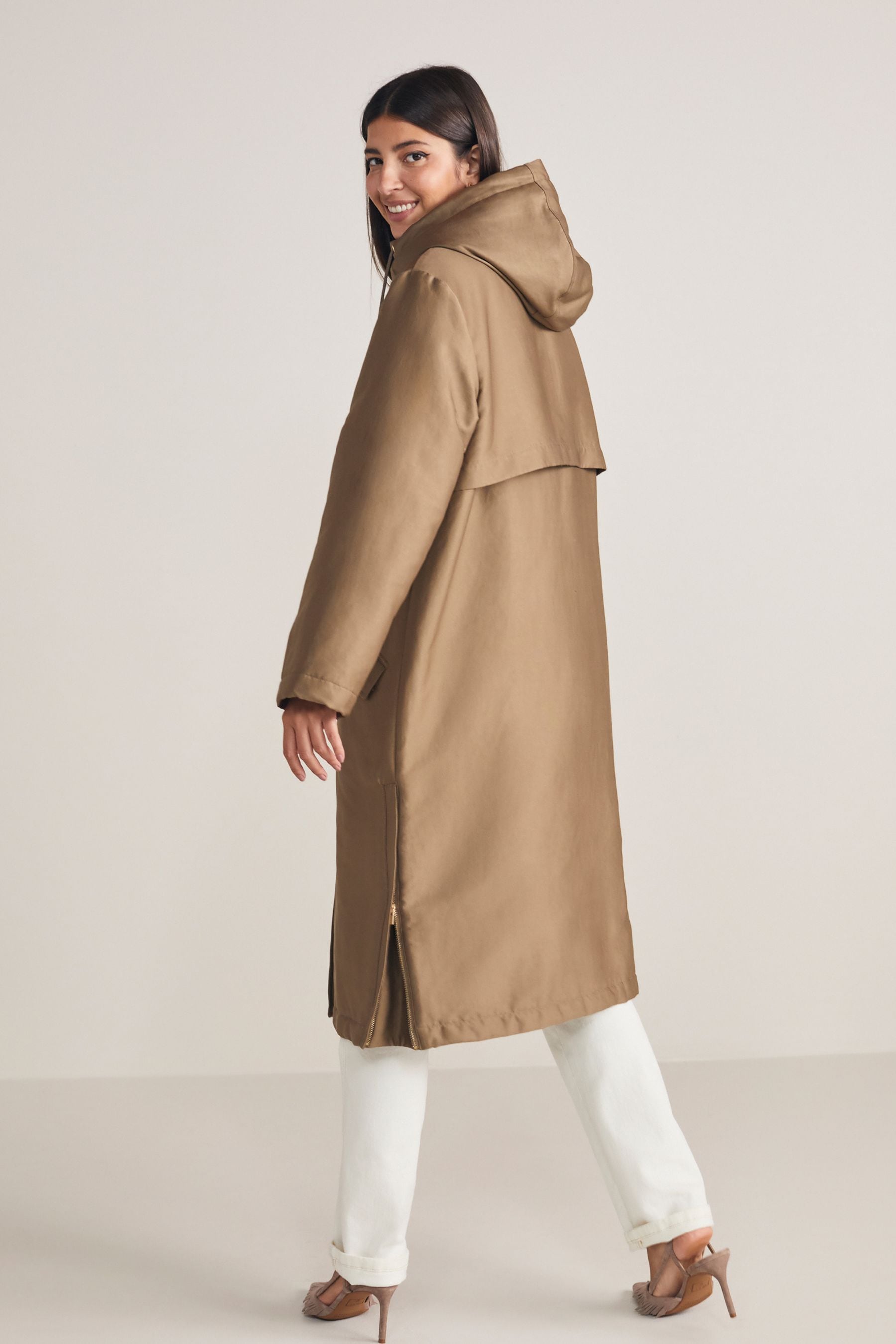 Buy Fawn Brown Quilt Lined Parka Jacket from Next Canada