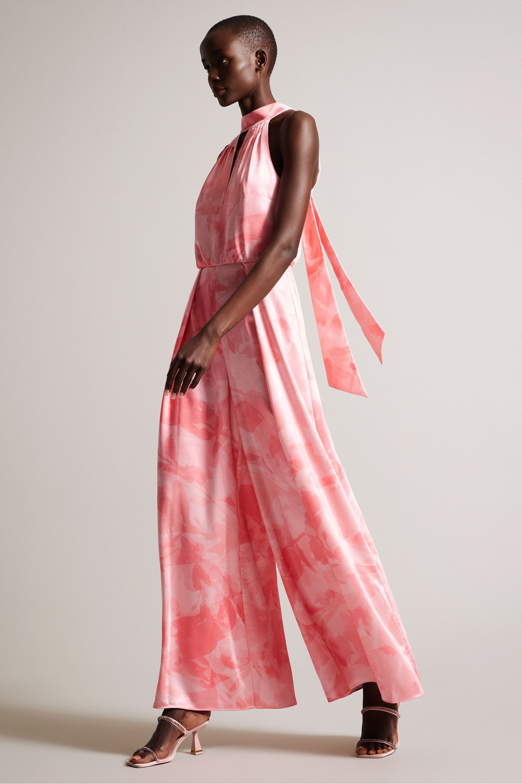 Buy Ted Baker Pink Tinslee Halter Neck Wide Leg Jumpsuit from Next Luxembourg