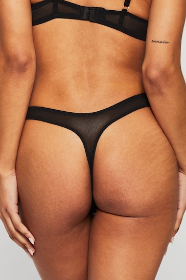 Ann Summers Sexy Lace Planet Black Contrast Thong