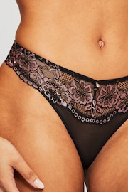 Ann Summers Black Contrast Sexy Lace Planet Thong - Image 3 of 5